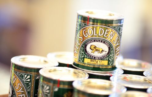 Stack of Lyle's Golden Syrup tins