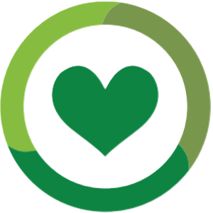 A green heart in a green circle