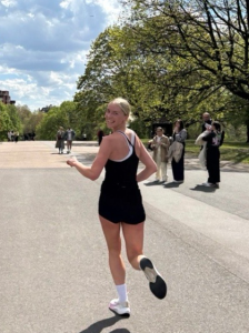 Woman running on a sunny day