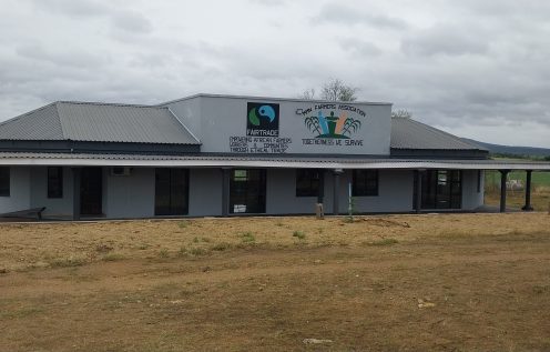 Office building with fairtrade and sugarcane farmer organisation logos